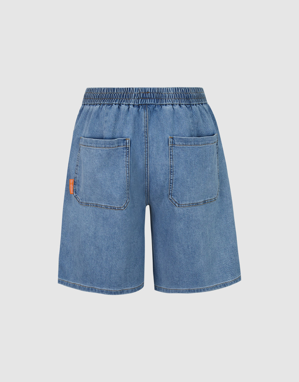 Drawstring Waist Denim Shorts