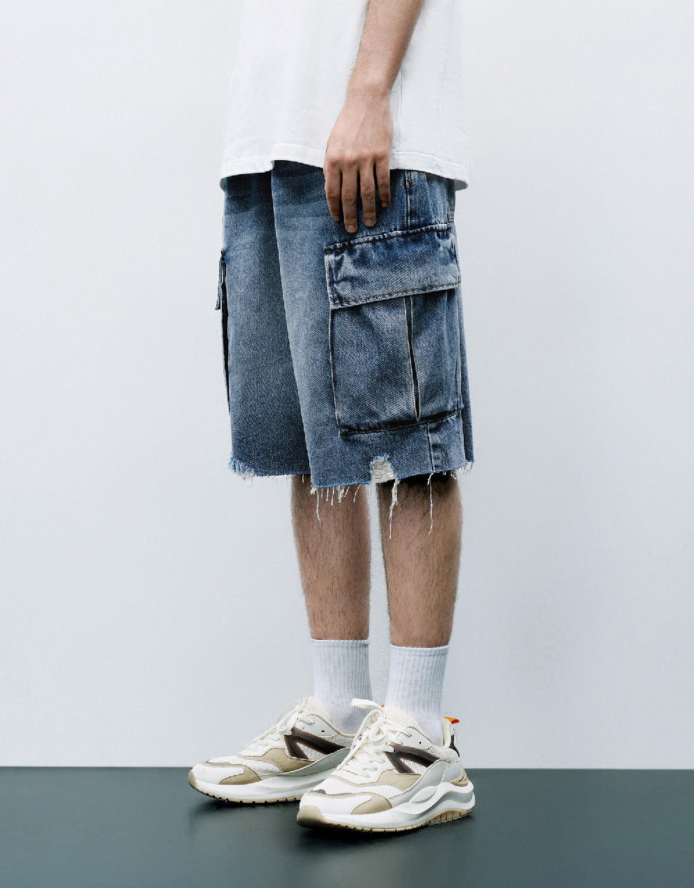Raw Hem Denim Shorts