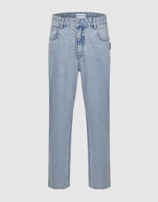 Raw Hem Straight Jeans