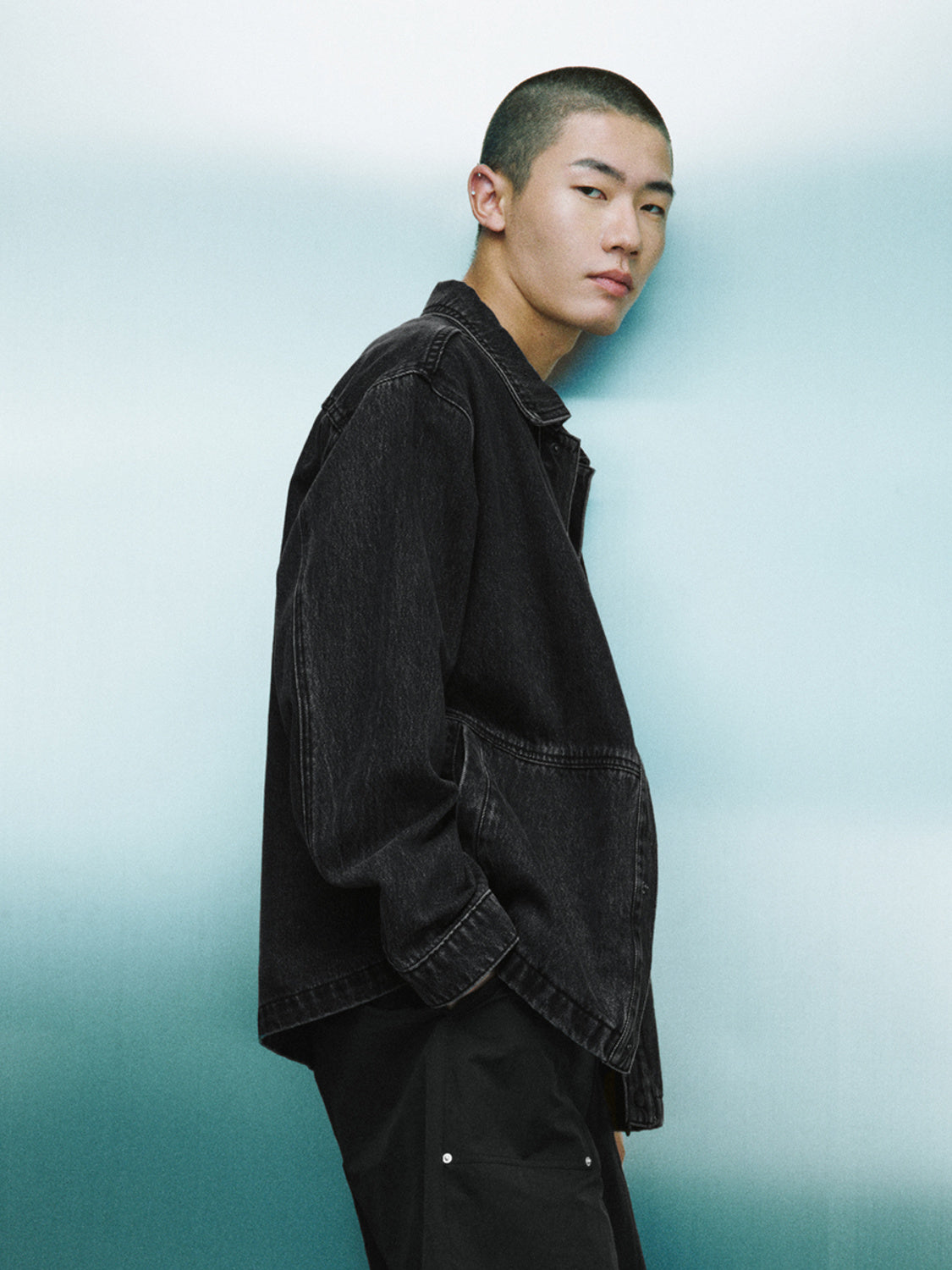 Button Up Loose Denim Jacket