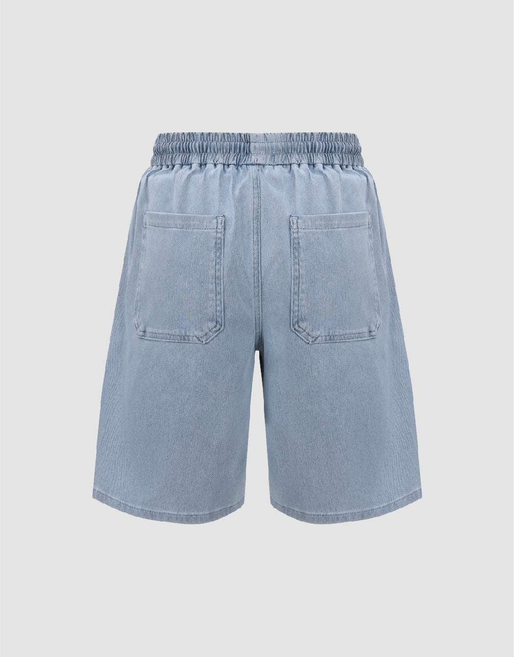 Elastic Waist Denim Shorts