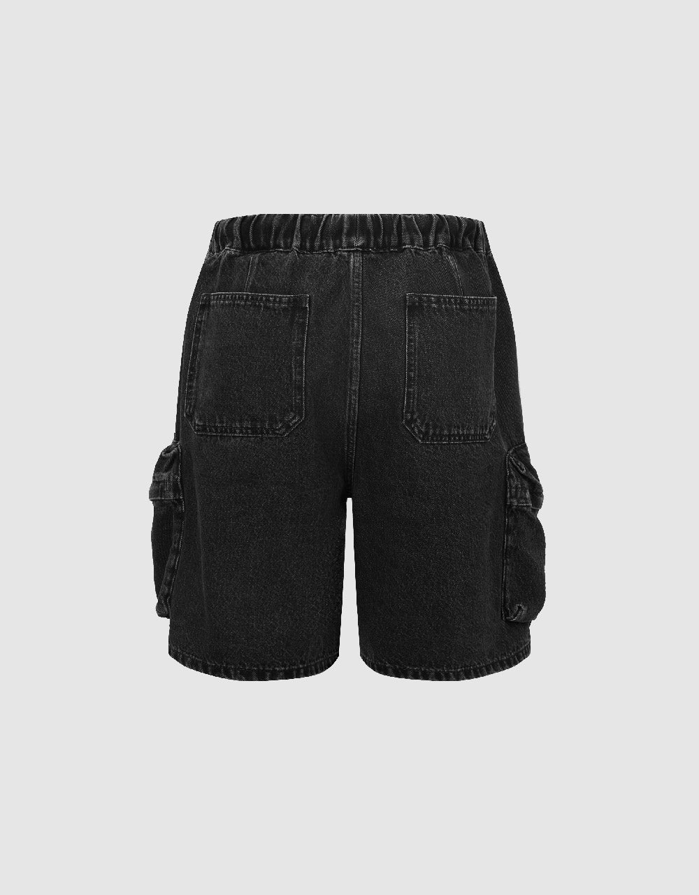 Drawstring Waist Denim Shorts