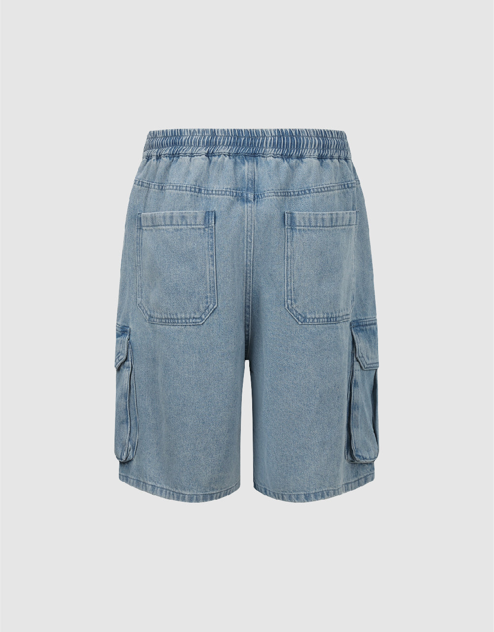 Drawstring Waist Denim Shorts