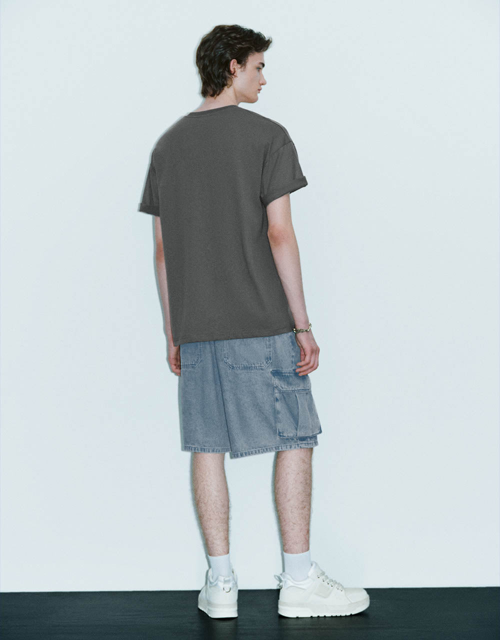 Drawstring Waist Denim Shorts
