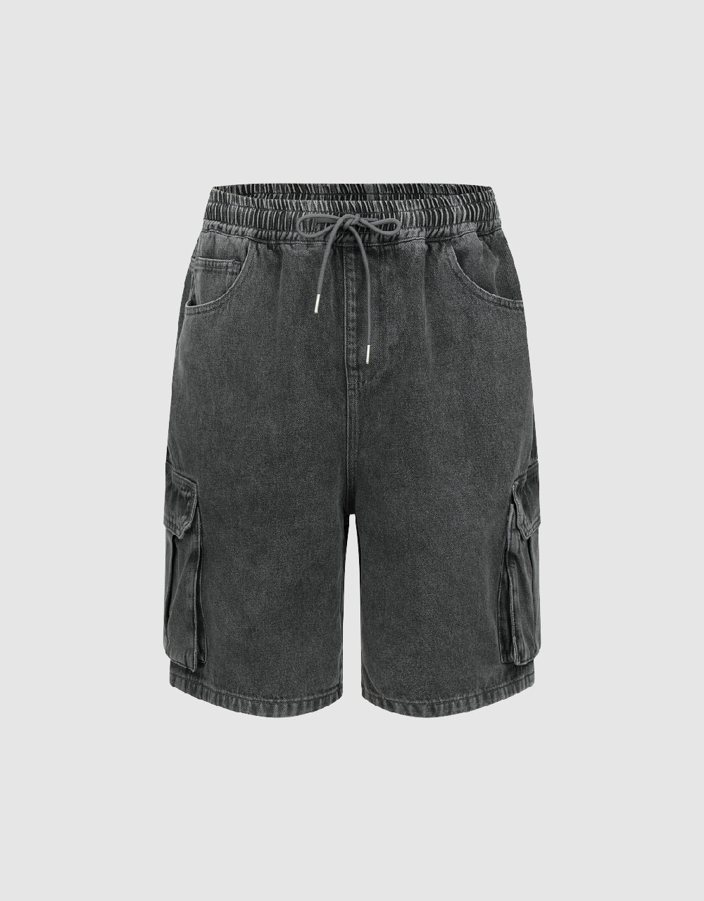 Drawstring Waist Denim Shorts