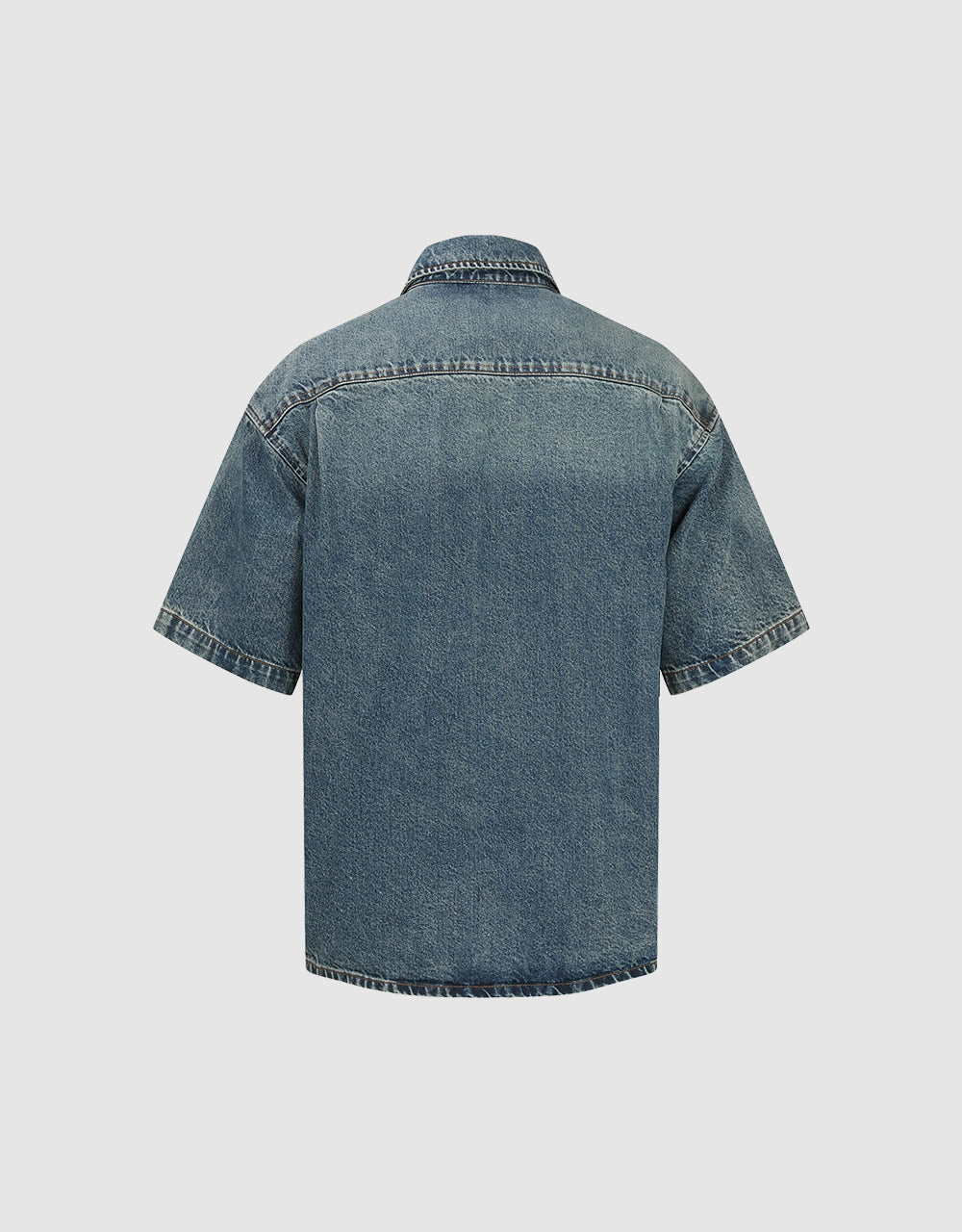 Gradient Button Up Denim Shirt