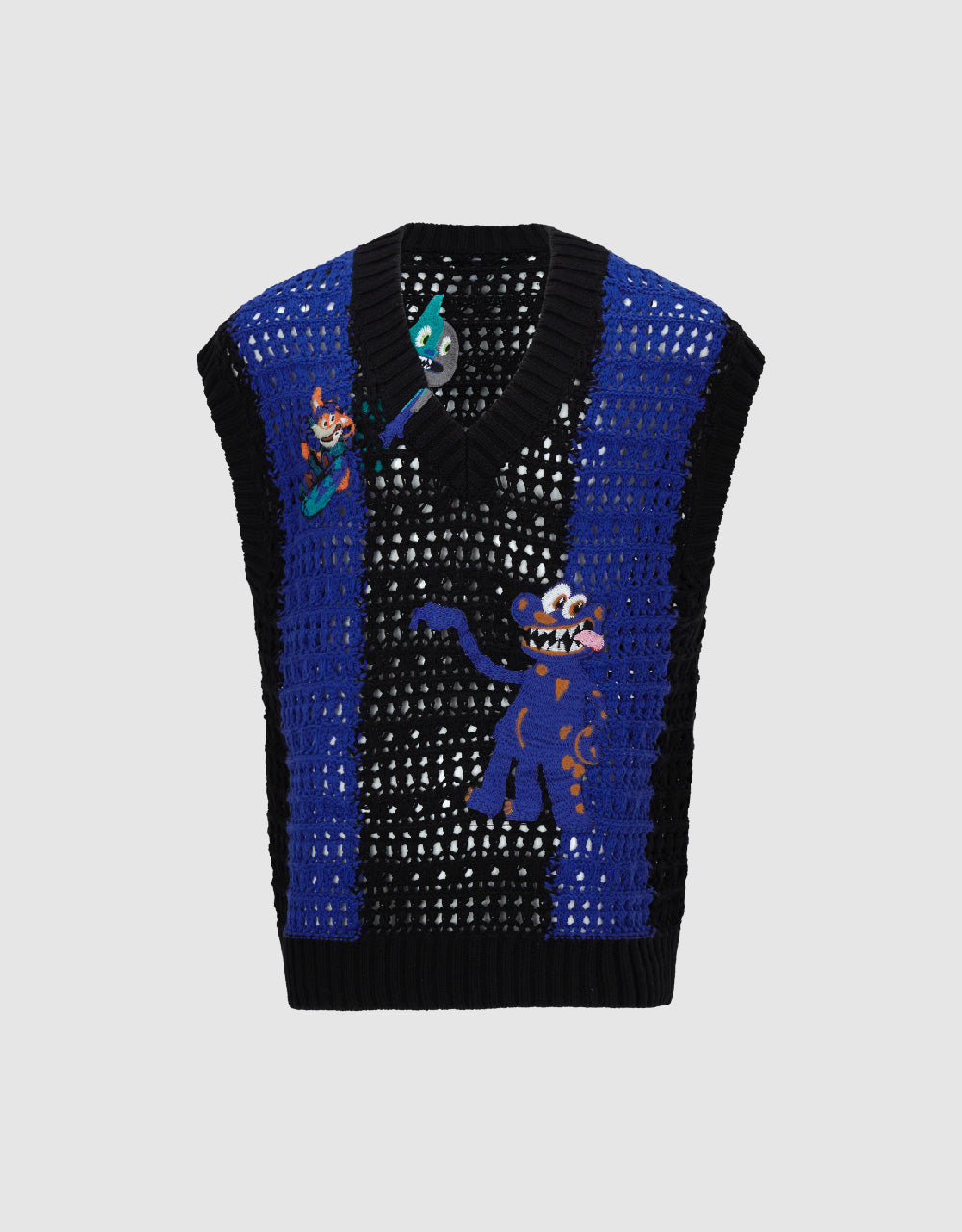 Cartoon Embroidered Knitted Vest
