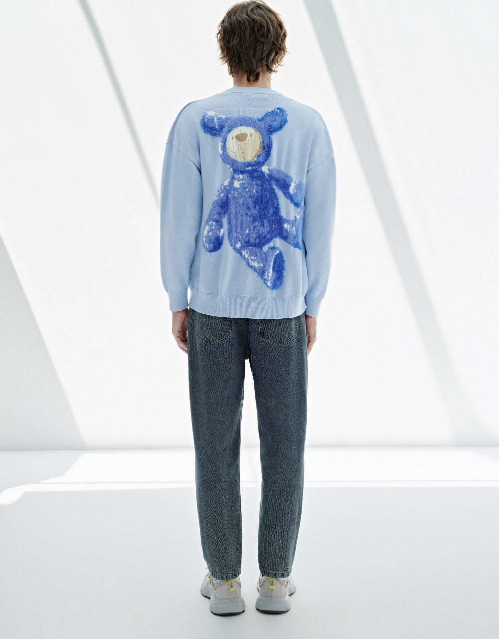 Bear Printed Knitted Cardigan