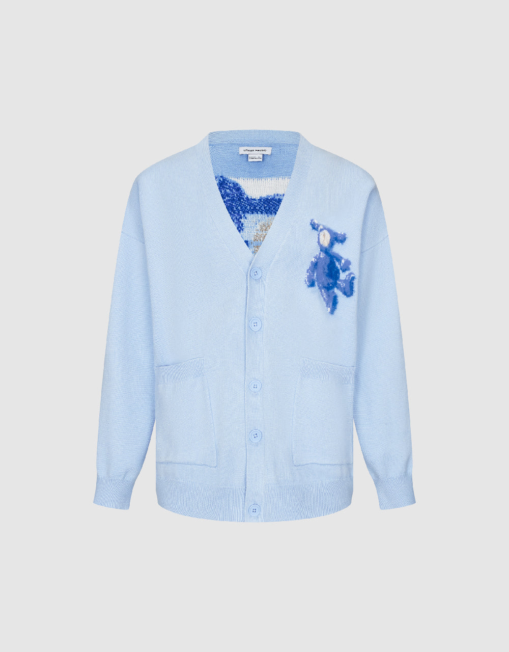 Bear Printed Knitted Cardigan