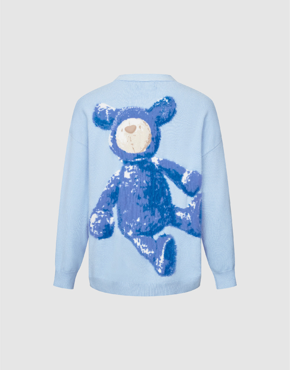 Bear Printed Knitted Cardigan
