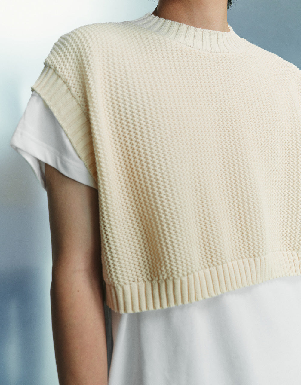 2 In 1 Crew Neck Knitted T-Shirt