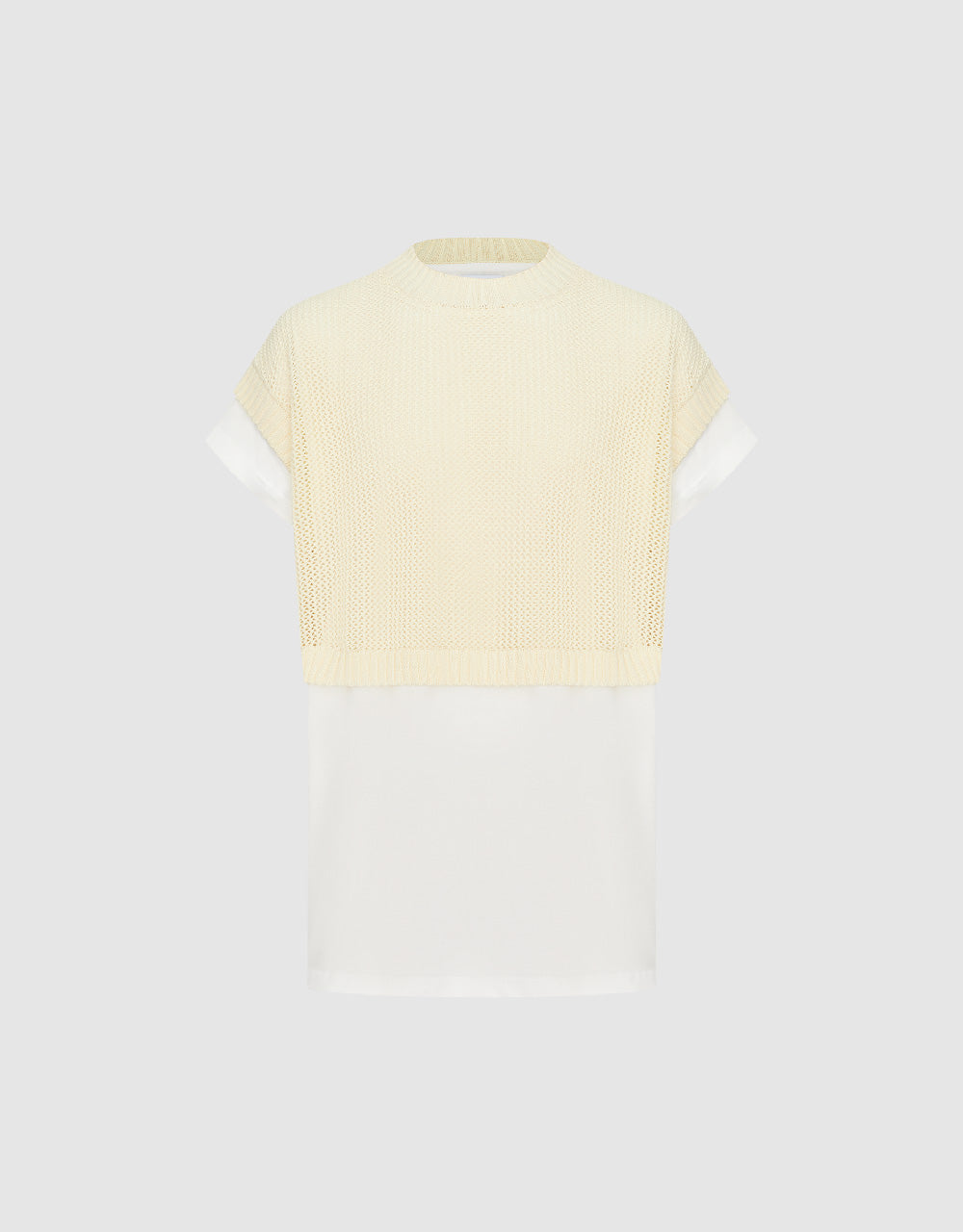 2 In 1 Crew Neck Knitted T-Shirt