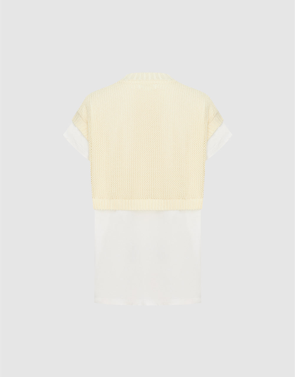 2 In 1 Crew Neck Knitted T-Shirt