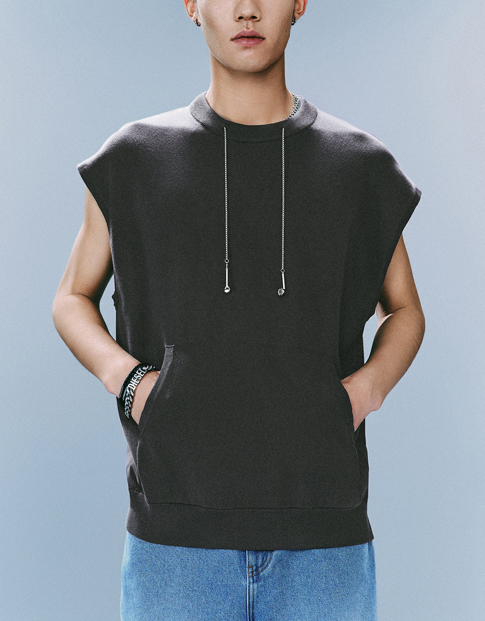 Crew Neck Knitted Tank Top