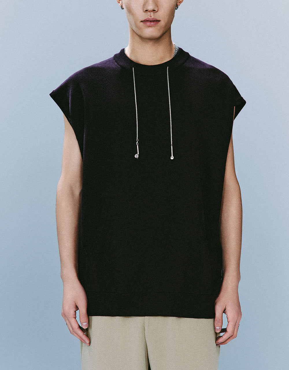 Crew Neck Knitted Tank Top