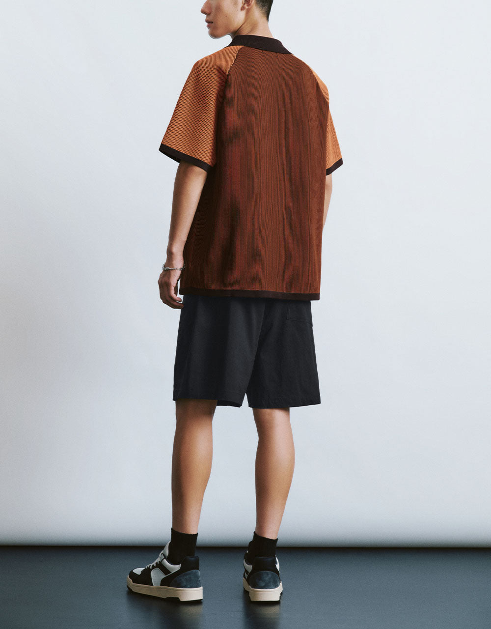 Button Half Placket Knitted T-Shirt