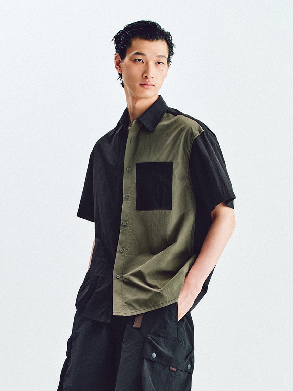 Colorblock Button Up Shirts