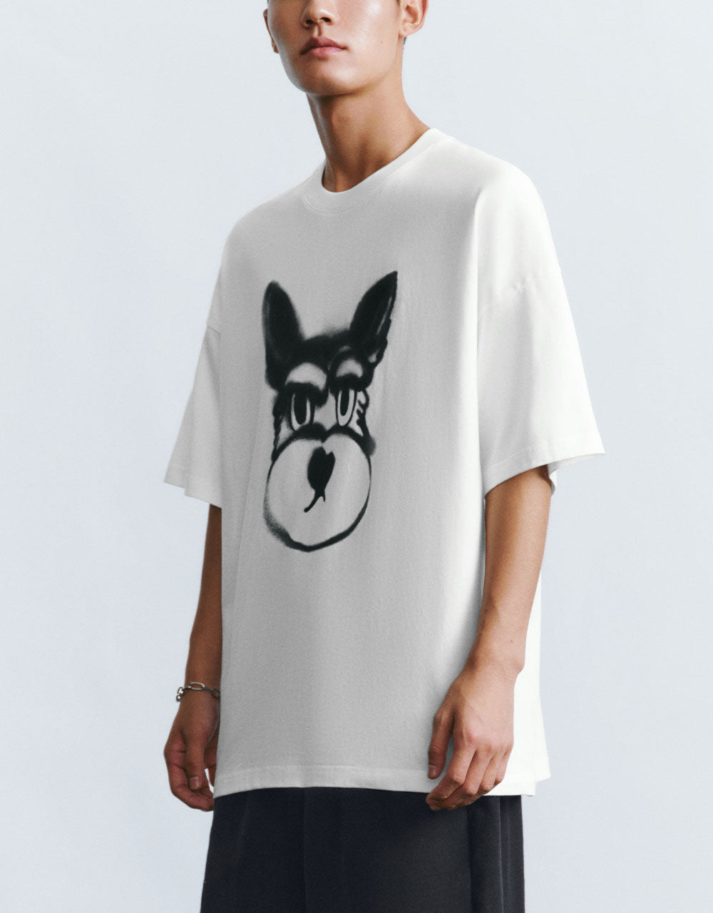 Dog Printed Crew Neck T-Shirt