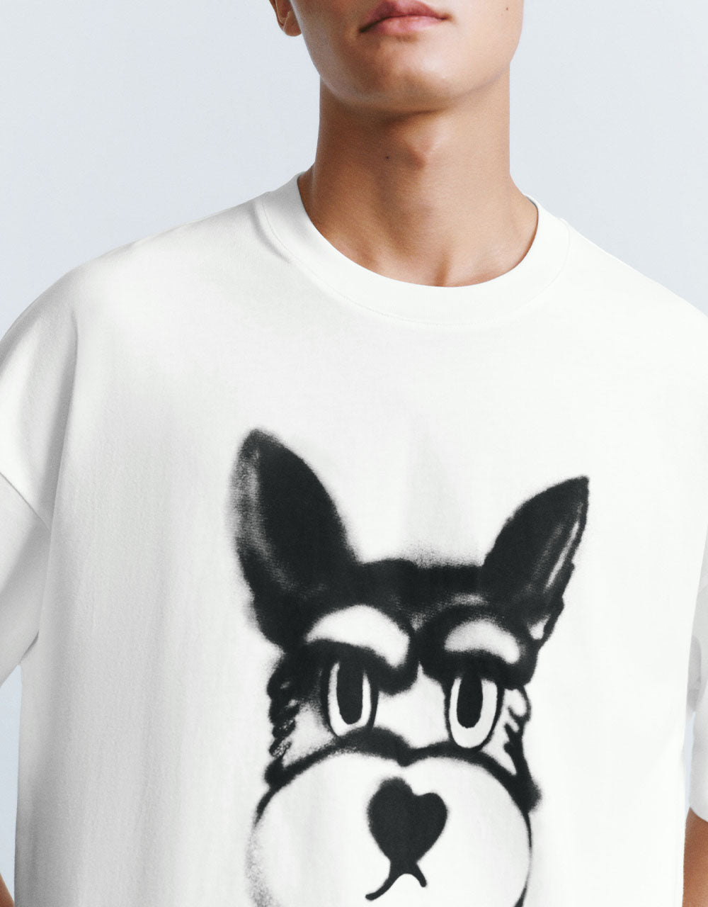 Dog Printed Crew Neck T-Shirt