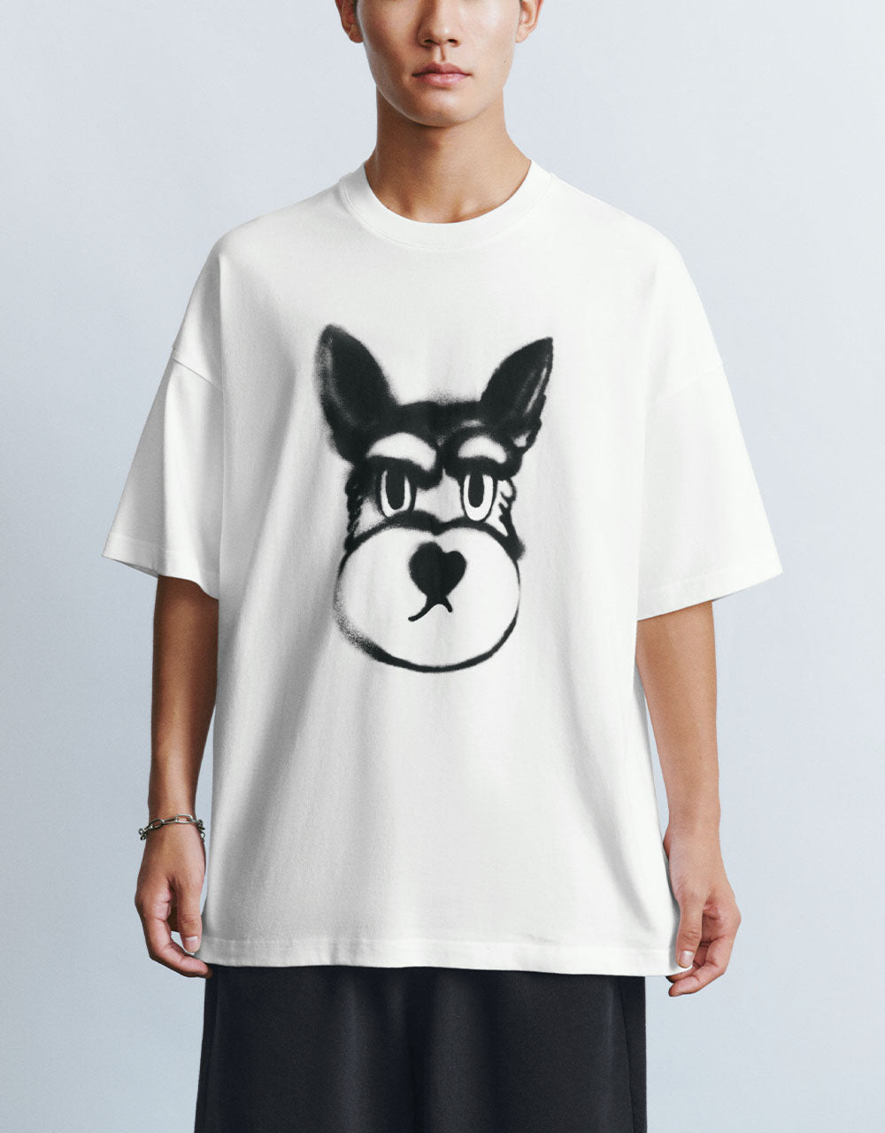 Dog Printed Crew Neck T-Shirt