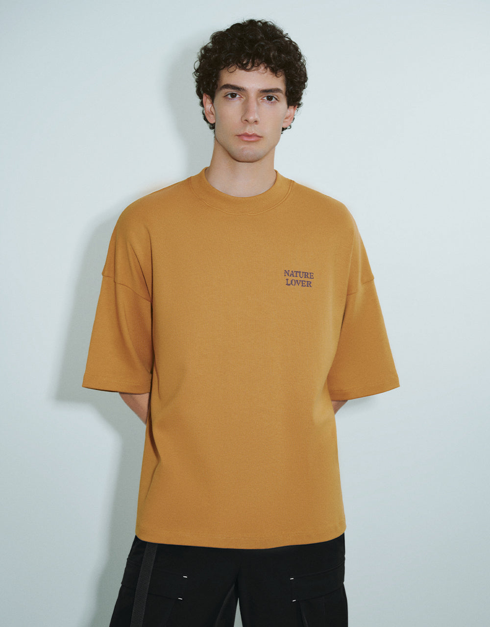 Letter Printed Crew Neck Loose T-Shirt