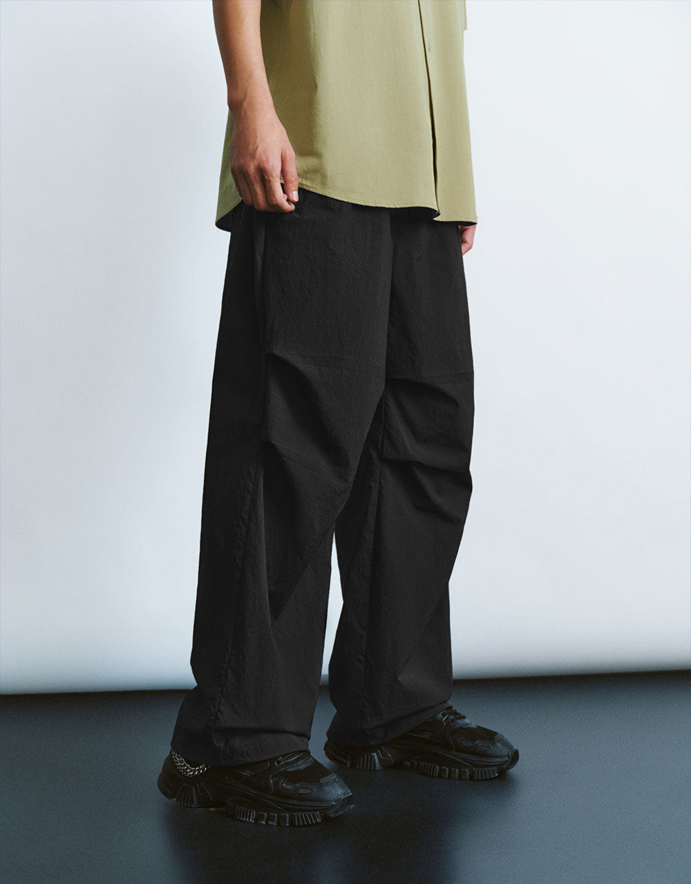 Drawstring Waist Wide-Leg Pants