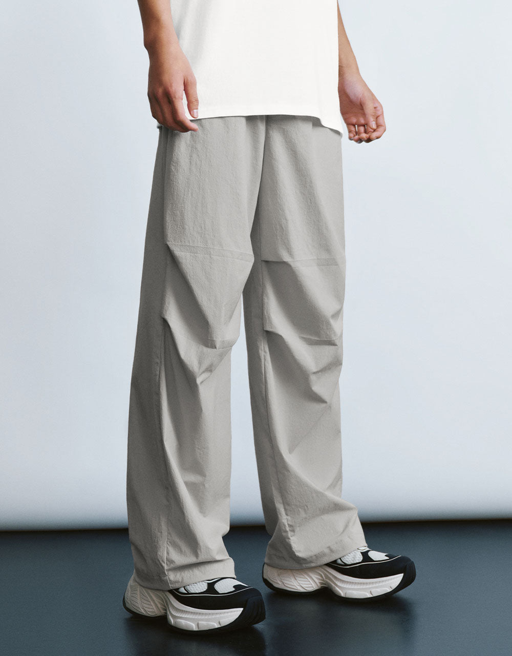 Drawstring Waist Wide-Leg Pants