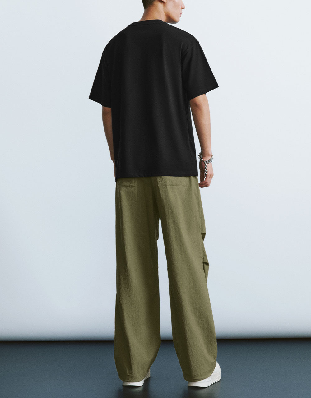 Drawstring Waist Wide-Leg Pants