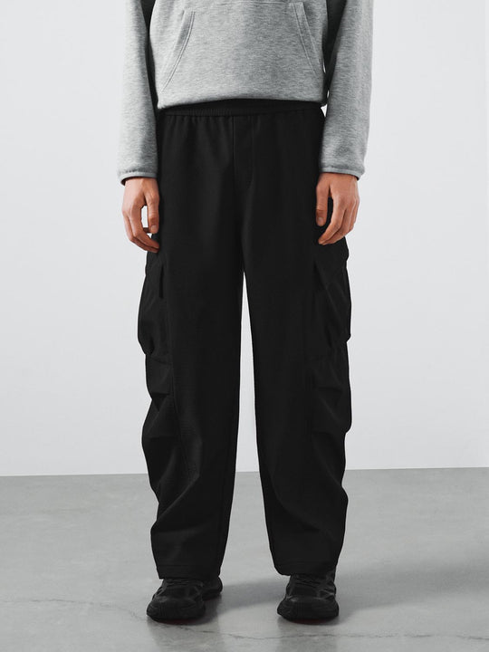 Drawstring Pull On Flap Pockets Cargo Pants