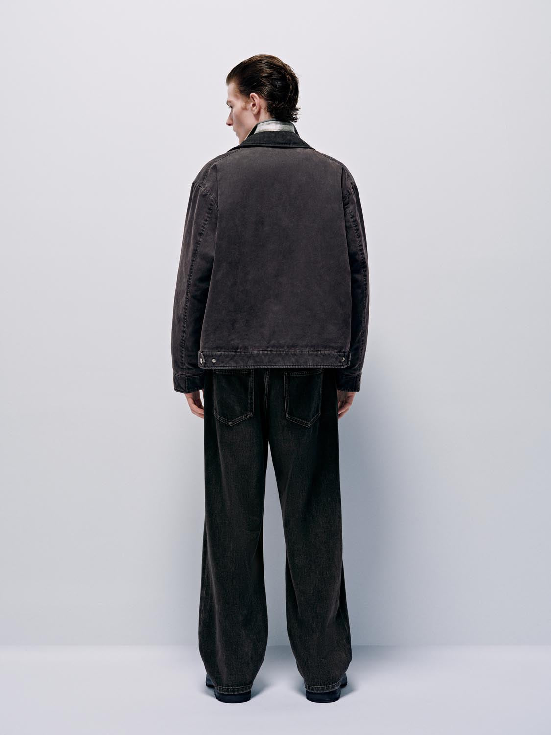 Contrast Collar Zip Up Padded Jackets