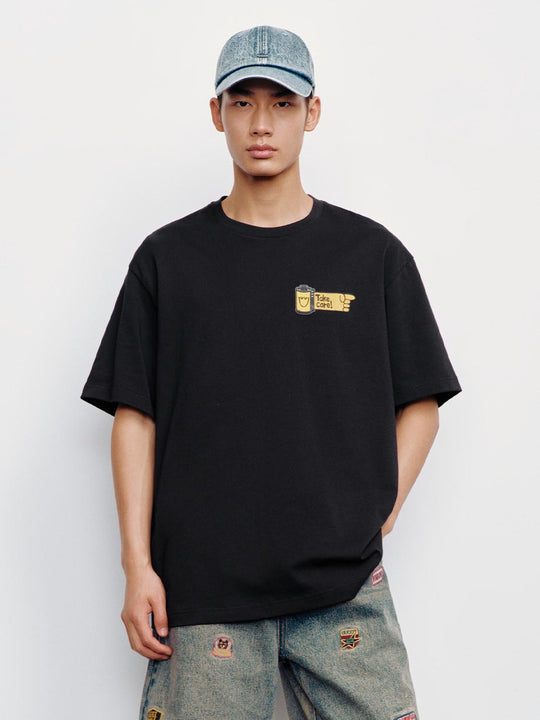 Cotton Embroidered Front Graphic T-Shirts