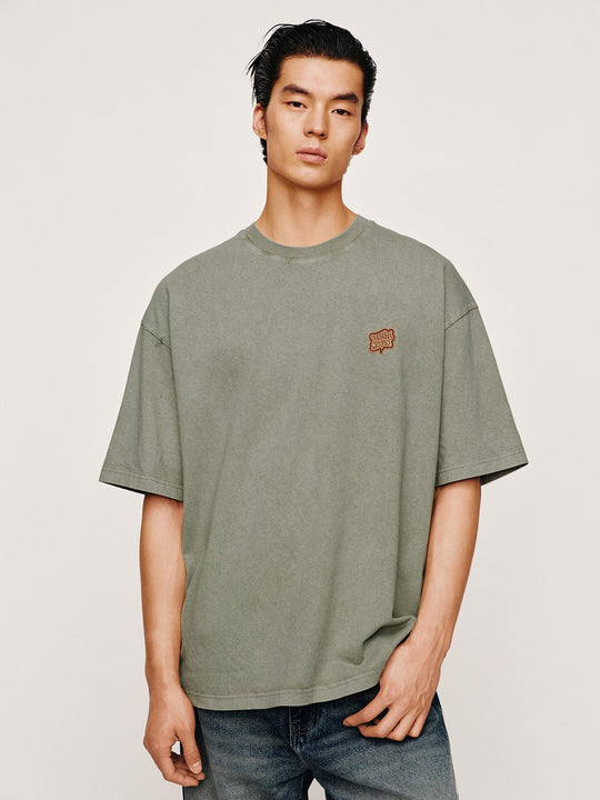 Contrast Hem Crew Neck T-Shirts