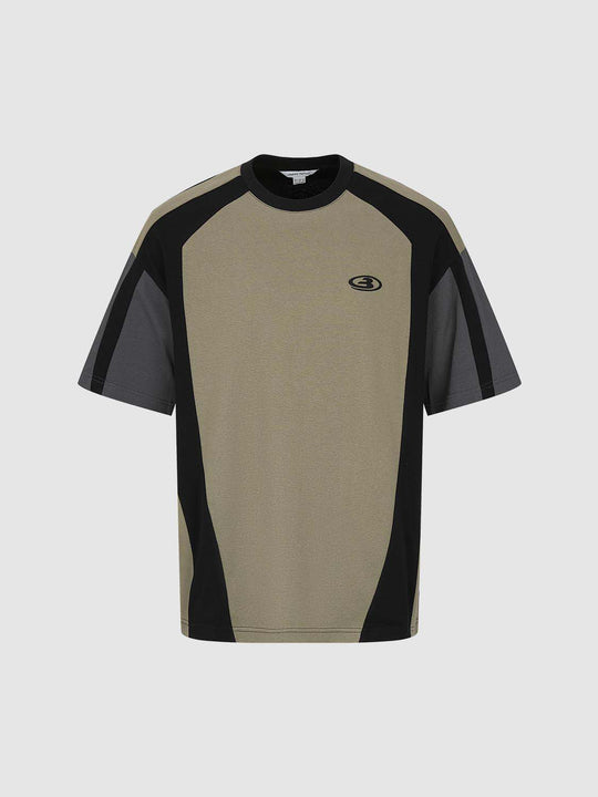 Cotton Color-Block Panels T-Shirt