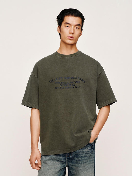 Cotton Front Text Print T-shirts