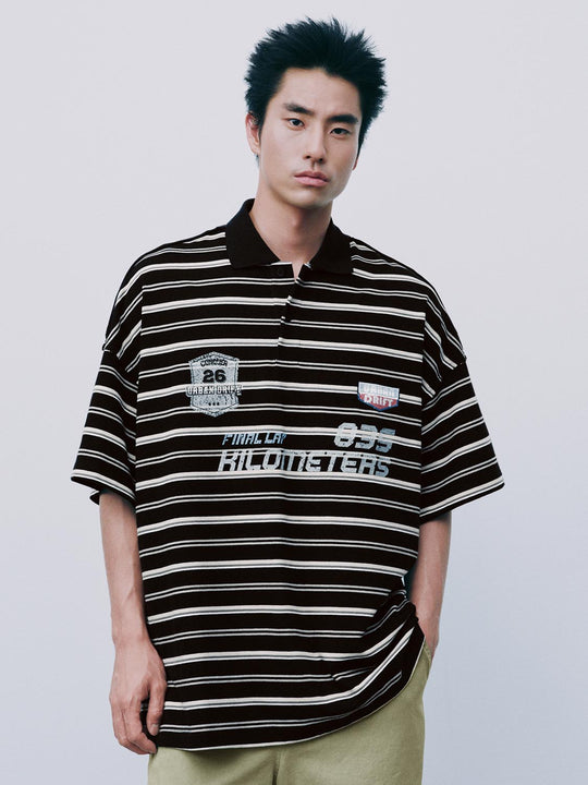 Cotton Embroidered Patches Polo Shirt