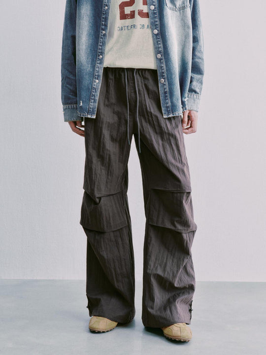 Drawstring Pull On Cargo Wide Leg Pants