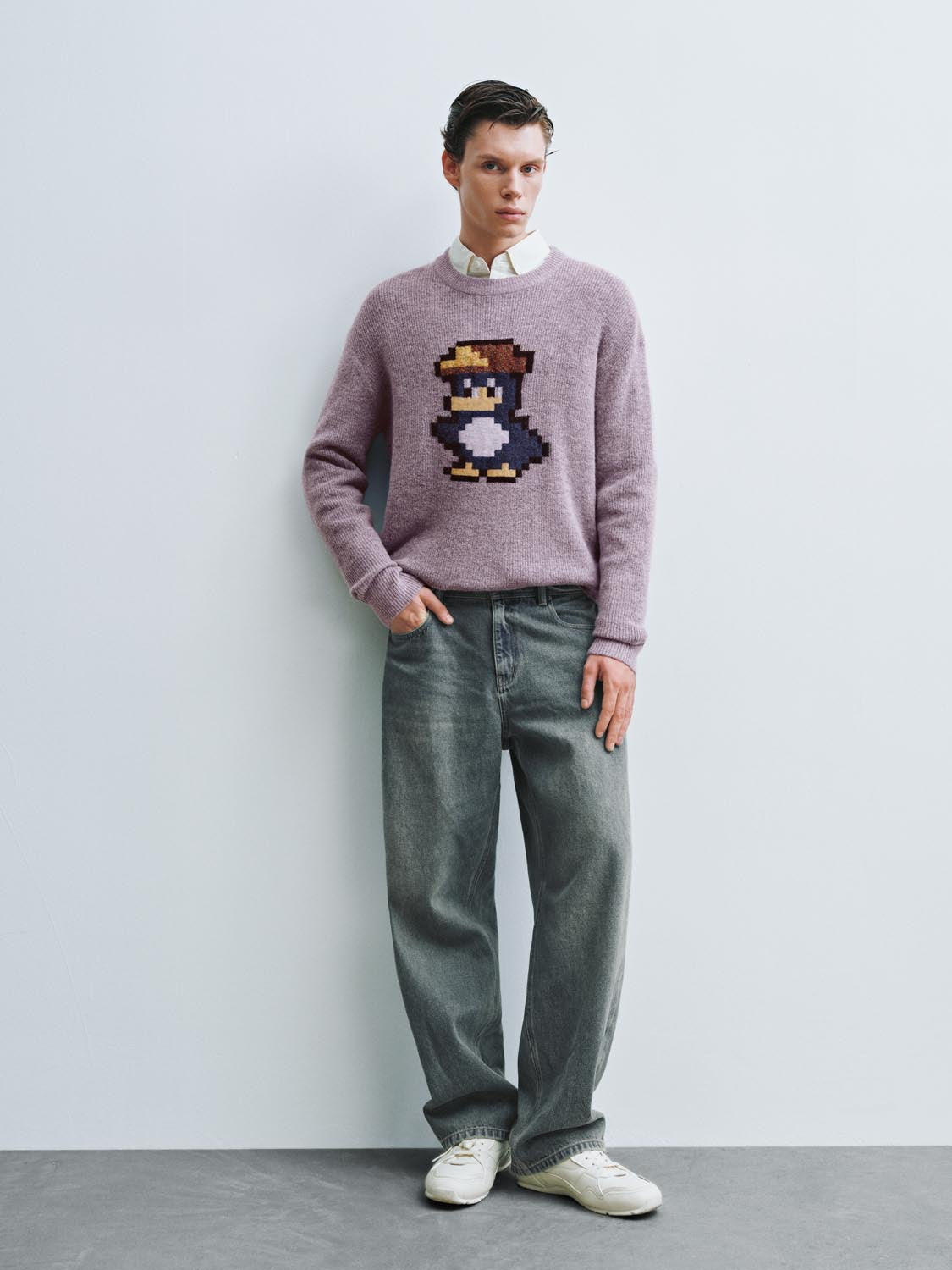 Print Long Sleeve Knitted T-Shirts