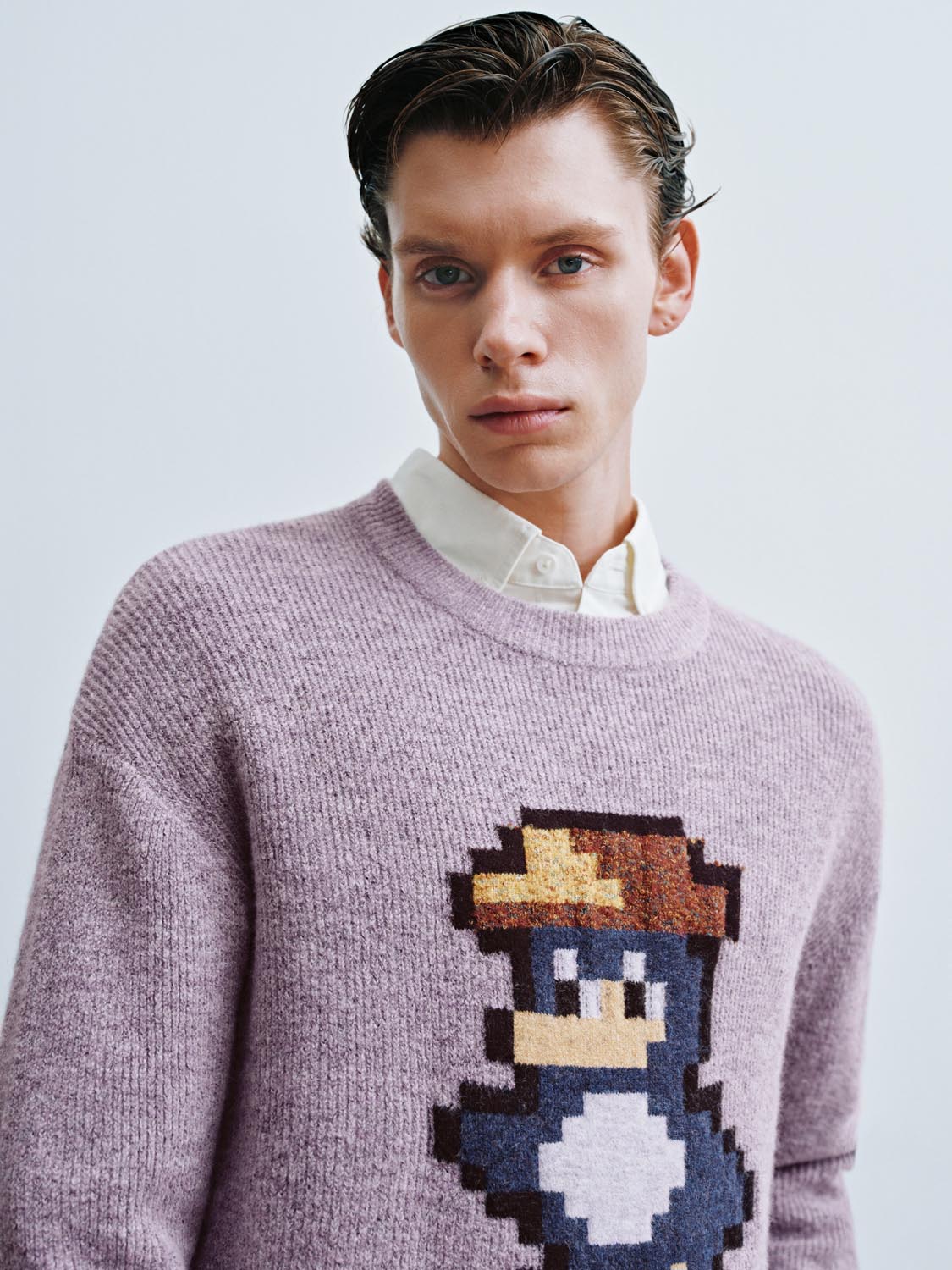 Print Long Sleeve Knitted T-Shirts