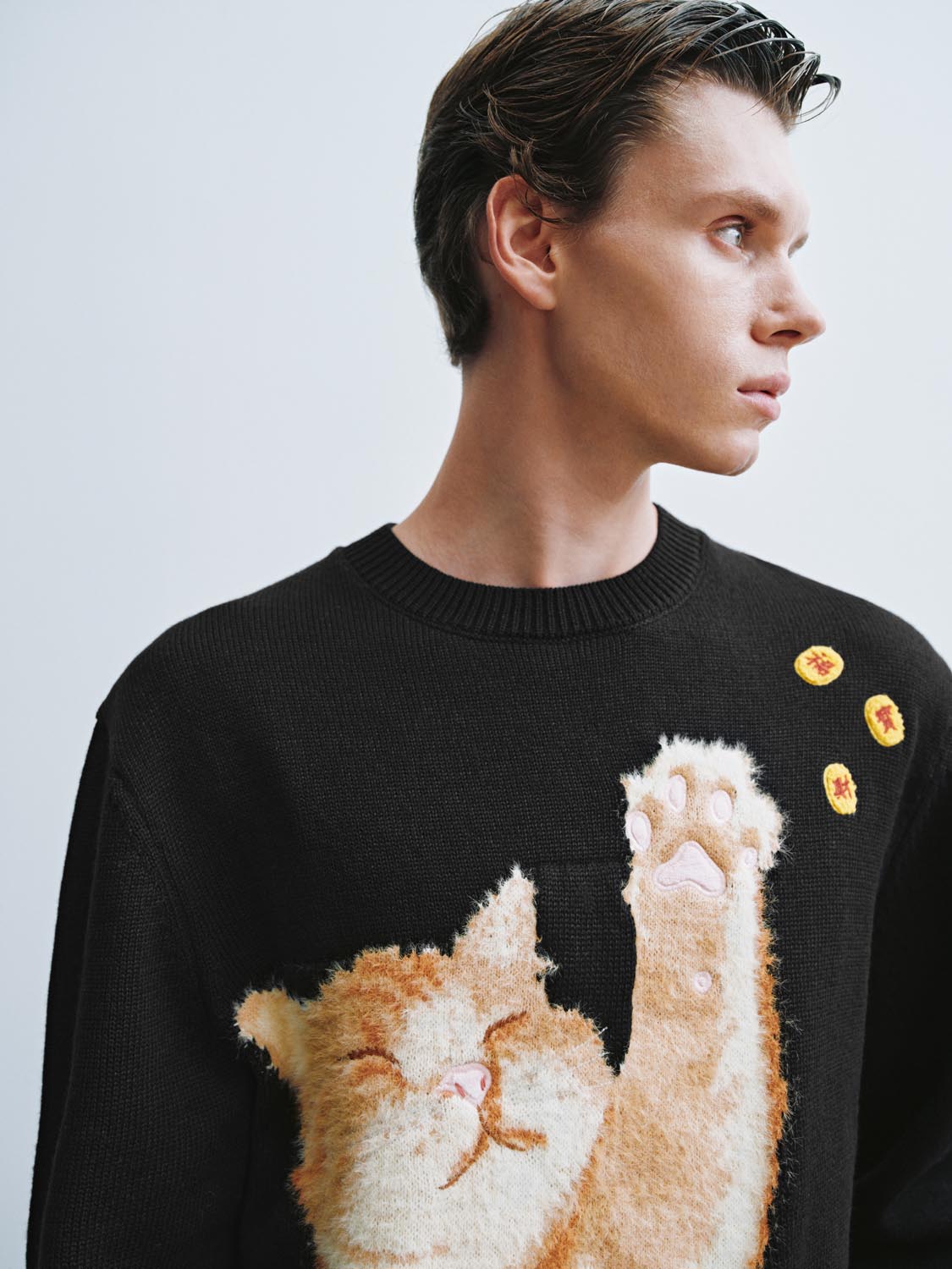 Intarsia Long Sleeve Knitted T-Shirts