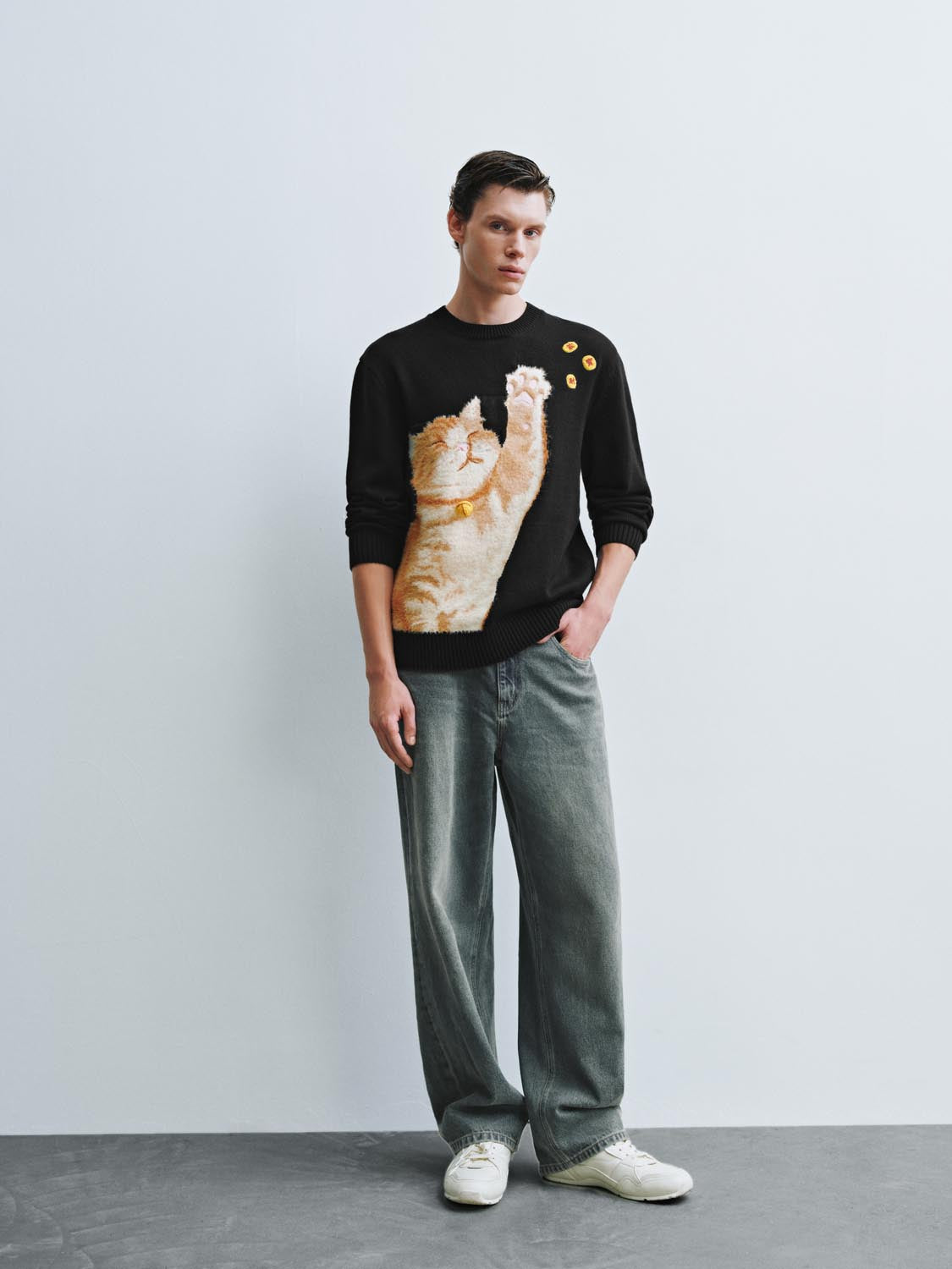 Intarsia Long Sleeve Knitted T-Shirts