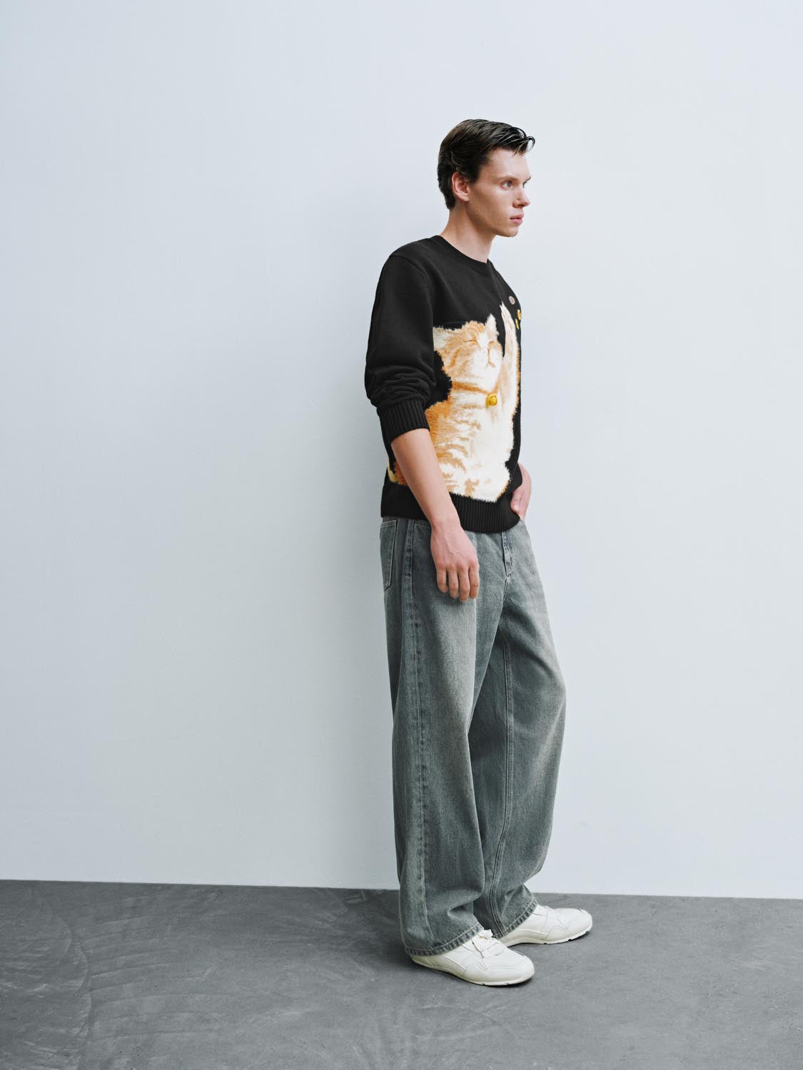 Intarsia Long Sleeve Knitted T-Shirts