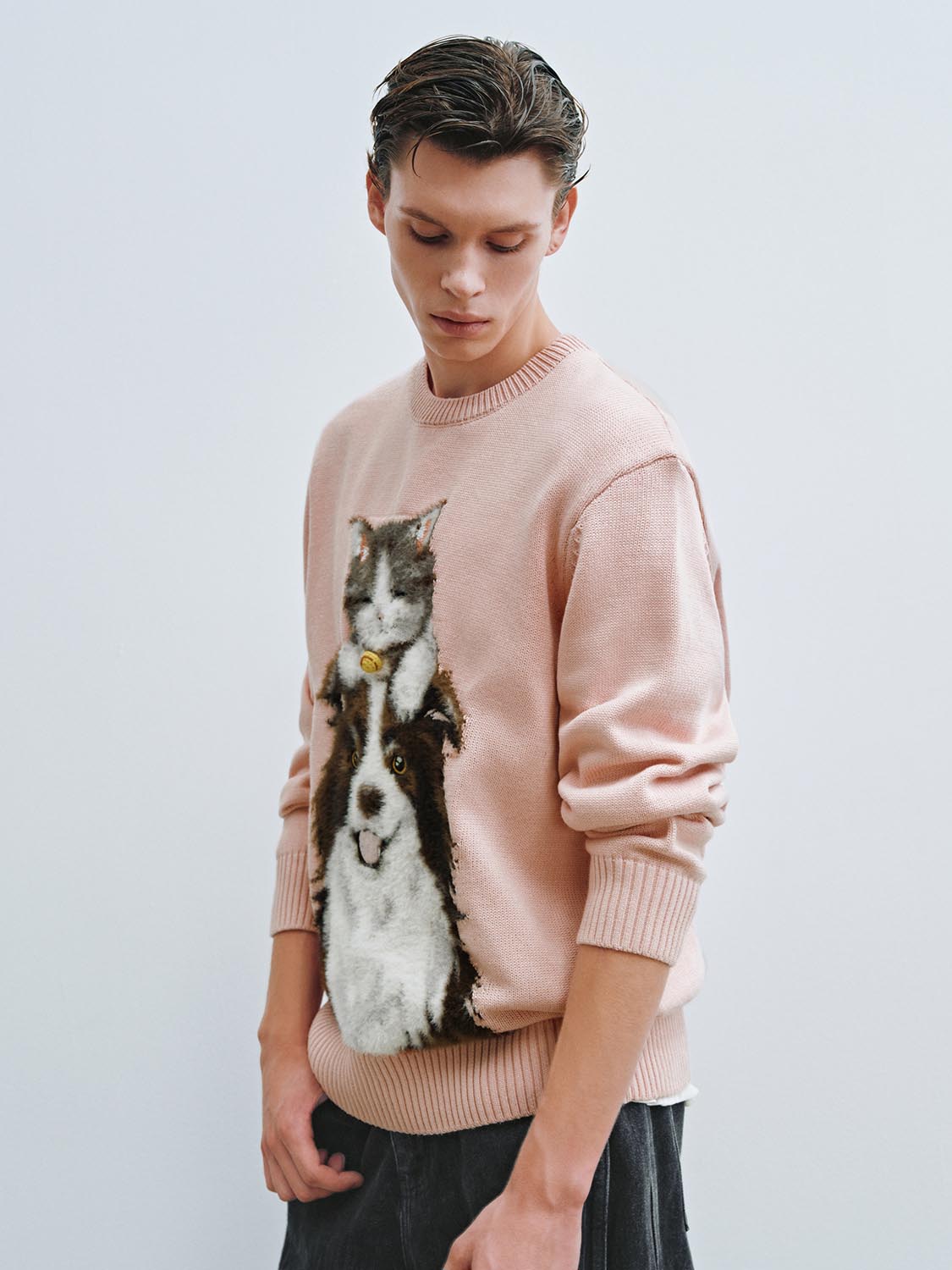 Embroidered Long Sleeve Knitted T-Shirts