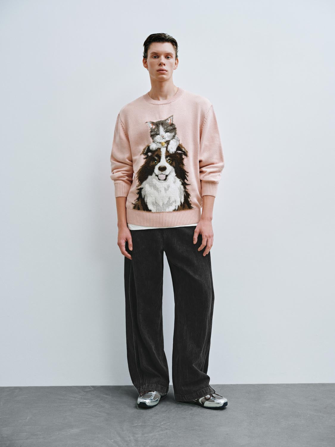 Embroidered Long Sleeve Knitted T-Shirts