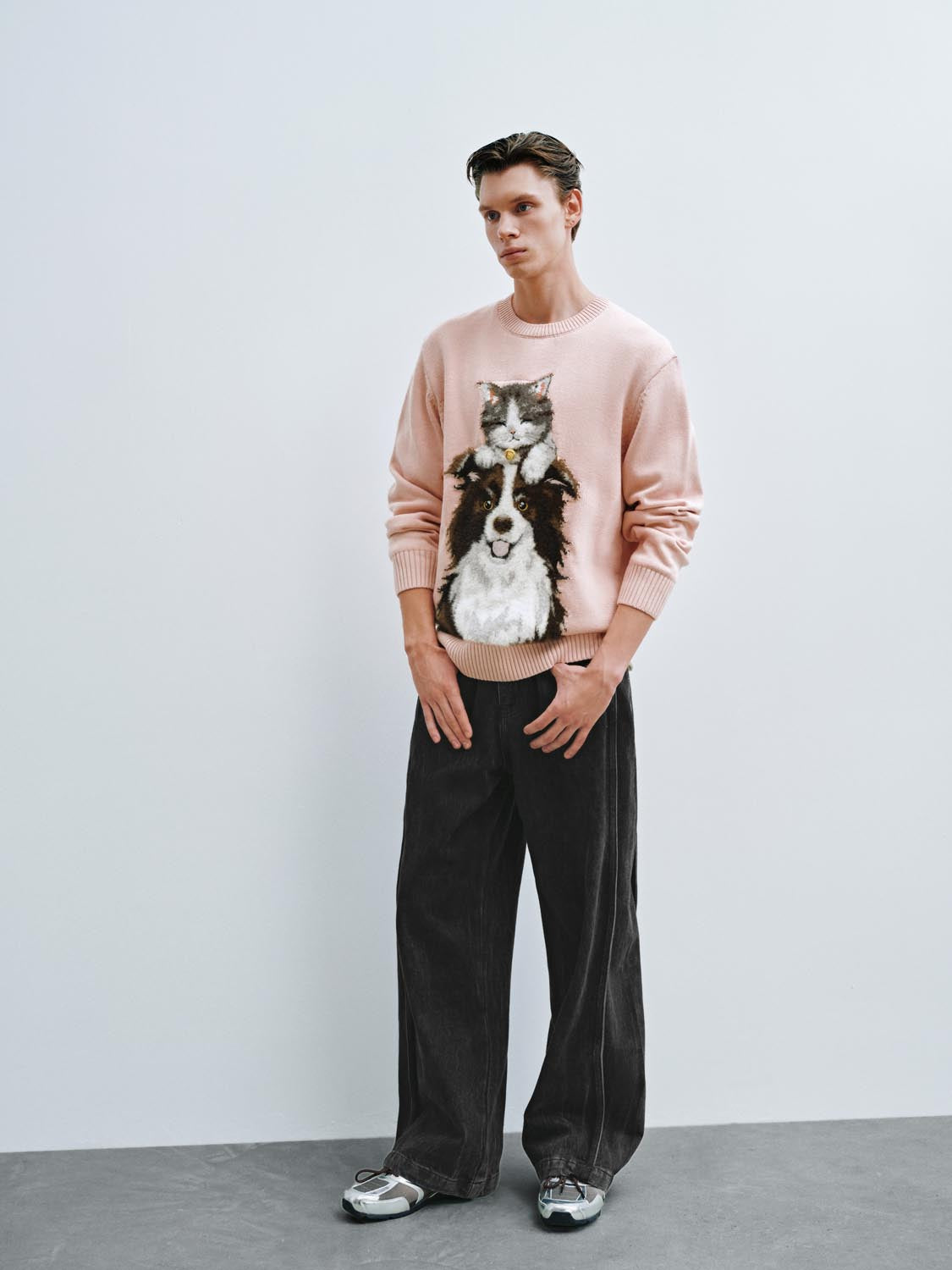 Embroidered Long Sleeve Knitted T-Shirts