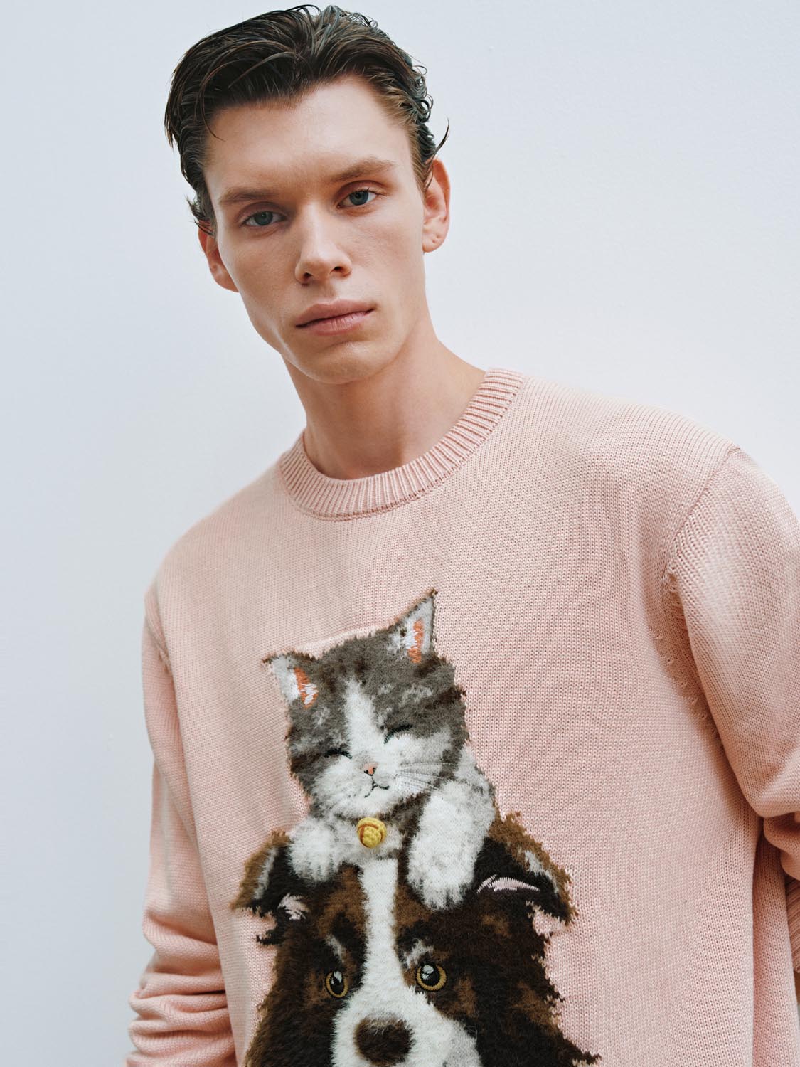 Embroidered Long Sleeve Knitted T-Shirts