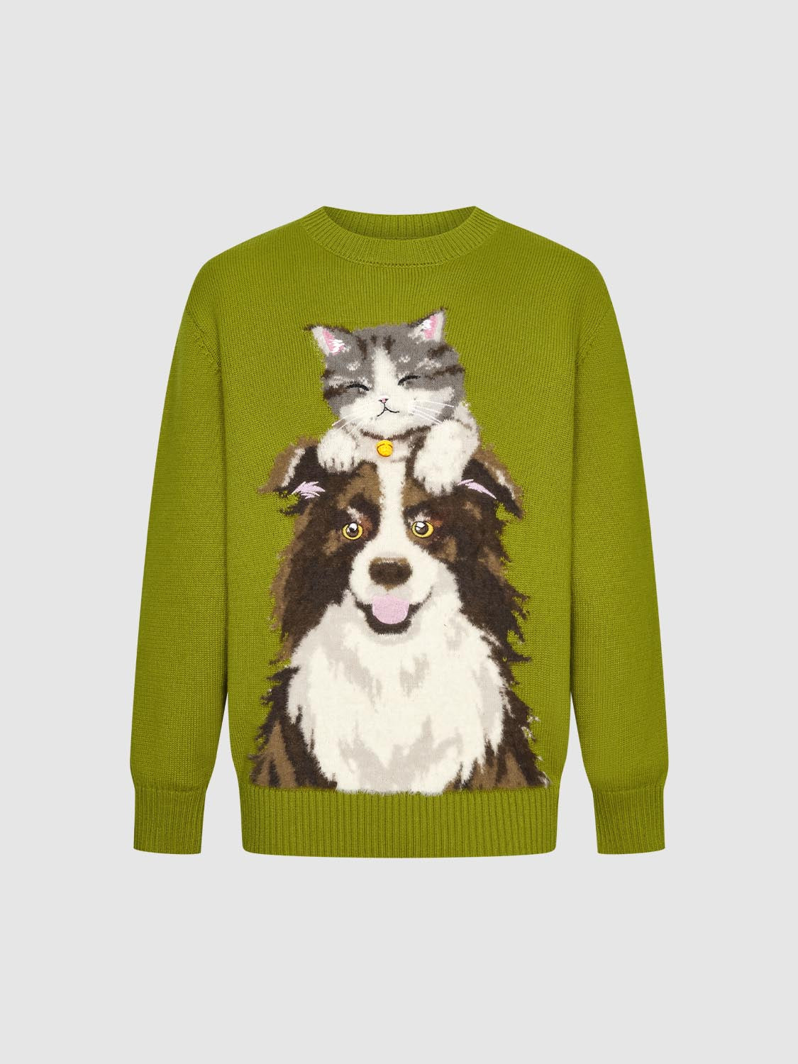 Intarsia Long Sleeve Knitted T-Shirts