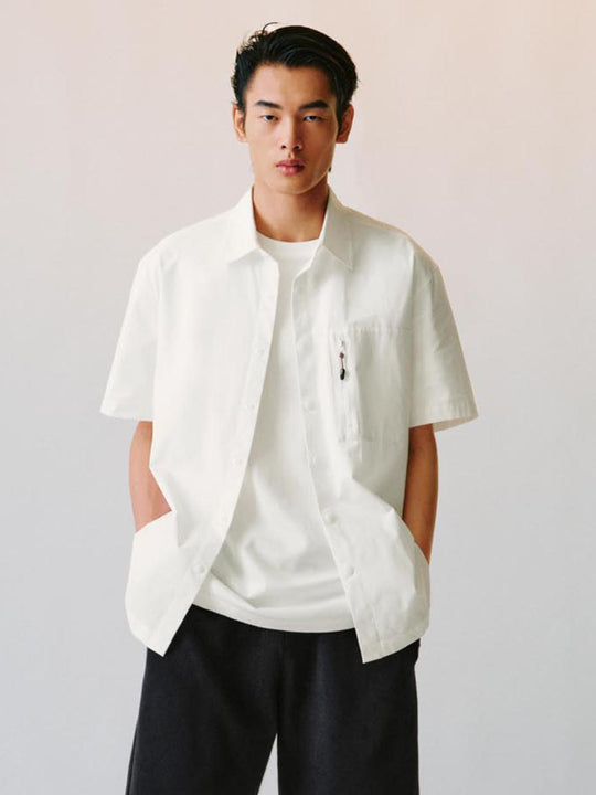 Thin Zippered Chest Pocket Shirt