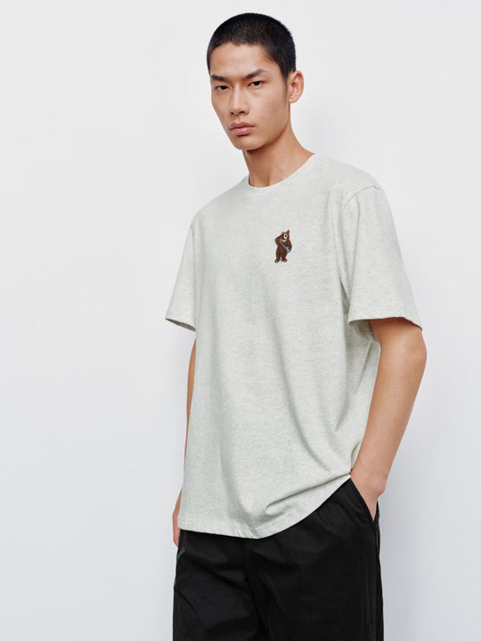 Embroidered Oversized Crew Neck Short Sleeve Cotton T-shirt
