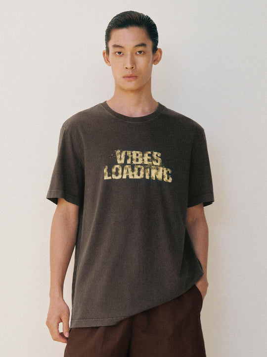Printed Oversized Crew Neck Short Sleeve Cotton T-Shirt