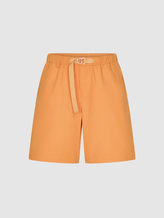 Belted Front Pocketed Stretch Relaxed Shorts